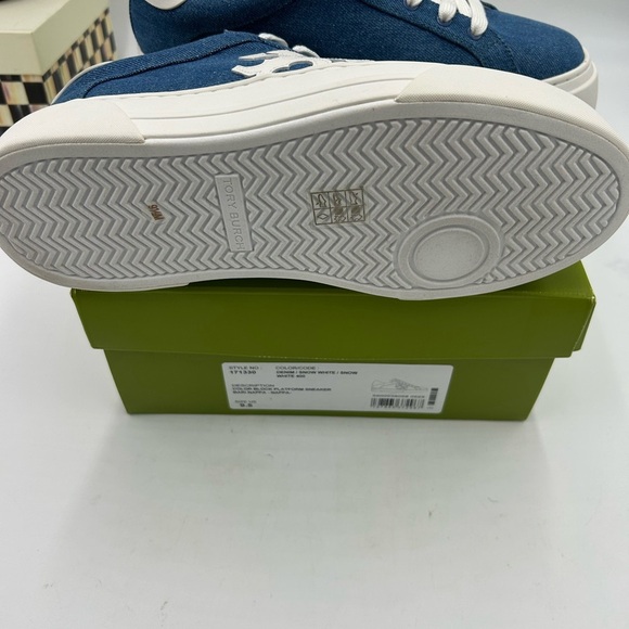 Women's Tory  Burch denim platform sneakers size 9.5 US - Picture 6 of 10